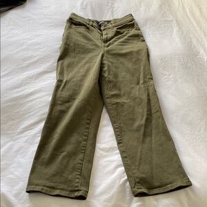Olive Green Wide-Leg Pants